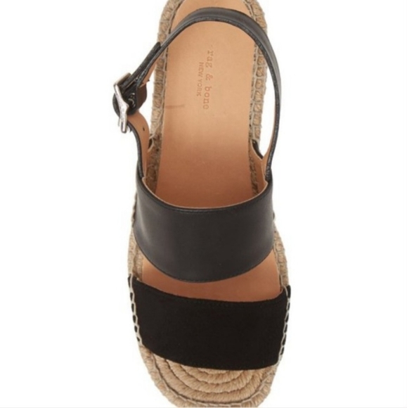 NEW Rag & Bone Edie Wedge in Black EU Size 39 / US Size 9 1153 - Picture 7 of 14